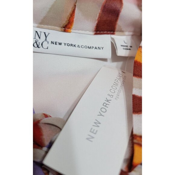 New York Company Womens‎ Multicolor Artsy Abstract Dress Half Sleeve Size L NWT - Picture 6 of 8